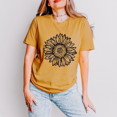 Simply Sage Market Sunflower Short Sleeve Tee - S - Mustard