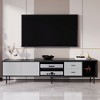 NicBex TV Stands for 80 inch TV,Entertainment Center with 2 Doors,TV Console for Living Room, Bedroom, Home,Black/Gray - 2 of 4