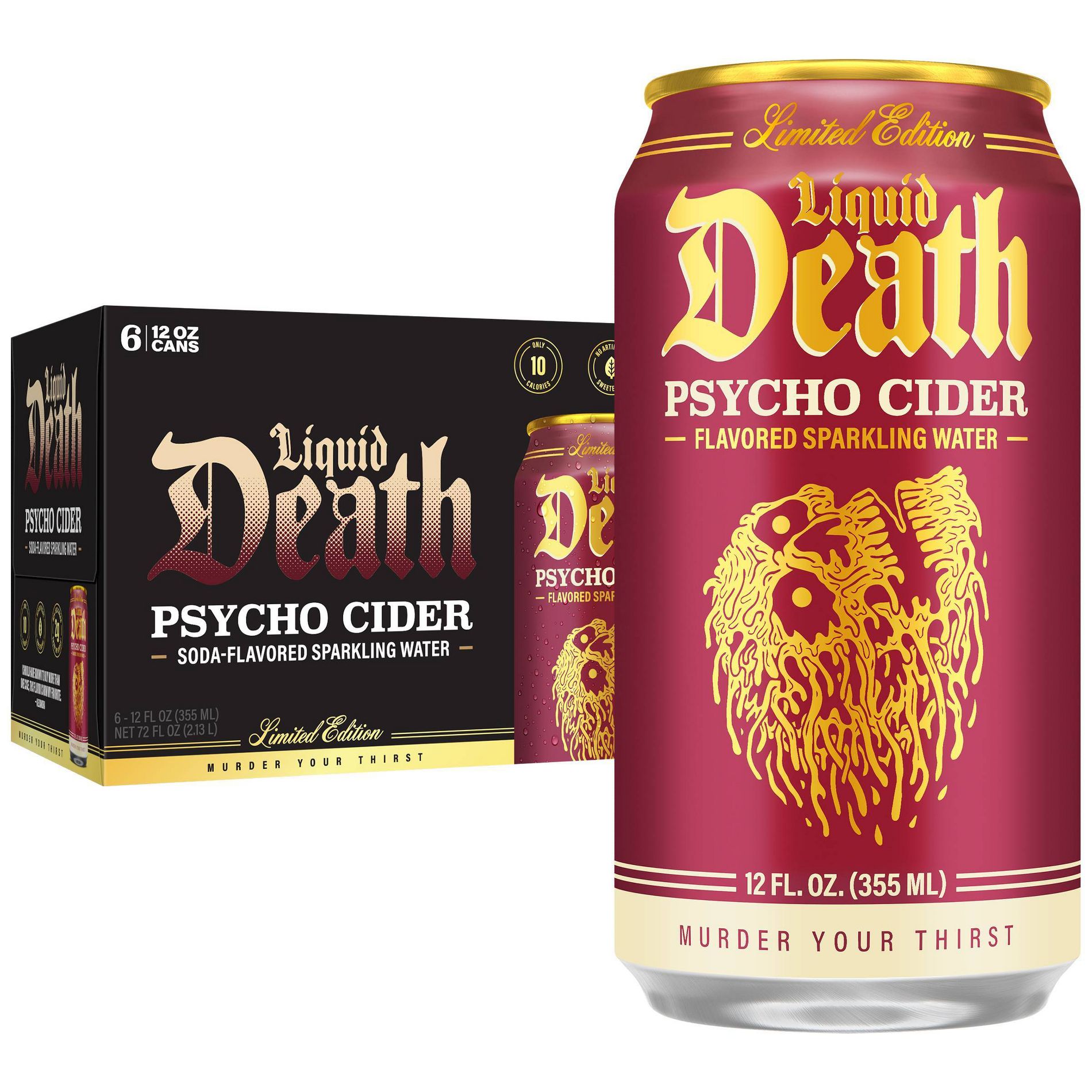 Liquid Death Psycho Cider Sparkling Water - 6pk/12oz Cans
