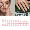 Unique Bargains French Almond Fake Nails White 4 Pcs - 2 of 4