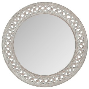 Round Braided Chain Decorative Wall Mirror Gray - Safavieh