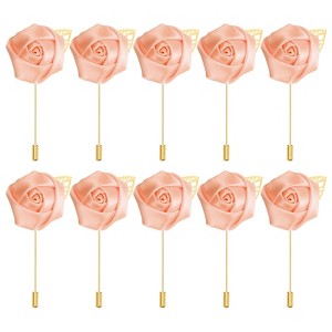 Unique Bargains Pocket Handmade Flower Lapel Pin Boutonnieres for Wedding party 24 Pcs - 1 of 4