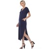 Women's Short Sleeve V-Neck Maxi Dress - White Mark - 3 of 4