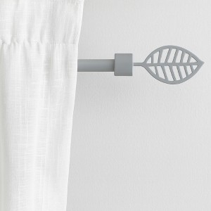 Evideco French Home Goods Adjustable 5/8" Single Window Curtain Rod 50" to 82" Grey - 1 of 4