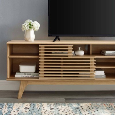 Render 71" Oak Mid-Century Modern Media Console TV Stand