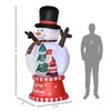 NAYSAYE 8FT Christmas Inflatable Snowman with Crystal Ball Body Outdoor Holiday Decoration for Yard Garden Display, Multicolor, 57"*40.3"*95.8" - 2 of 4