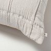 26"x26" Grid Lines Matelassé Euro Bed Pillow Light Gray - Hearth & Hand™ with Magnolia: Cotton, Indoor, Farmhouse Style - 4 of 4