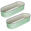 Galvanized Raised Garden Bed, Outdoor Large Planter Raised Beds Open Base with Safety Edge and Glove for Vegetables Flowers Ground Planter - 2 of 4