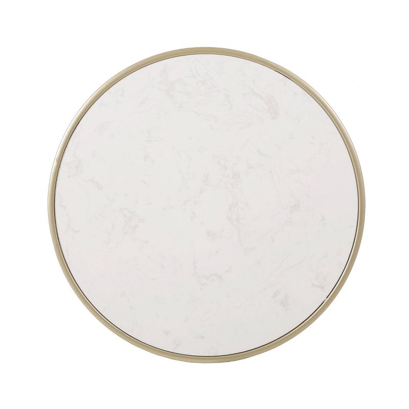 Redden Modern Glam Faux Marble Side TableWhite/Champagne Silver - Christopher Knight Home, 4 of 9