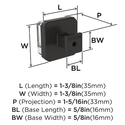 Glacio Clear and Bronze Square Cabinet Knob with Matte Finish