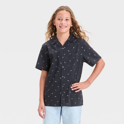 Boys' Short Sleeve Woven Button-Down Shirt - art class™