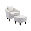 Modern Accent Chair with Ottoman, Comfy Reading Chair,Upholstered Single Sofa Side Chair, Club Tub Round Armchair for Living Room Bedroom Office - 4 of 4