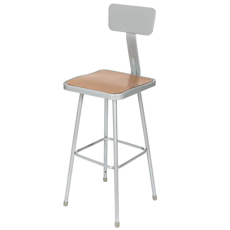Hampden Furnishings 2pk 30&#34; Clint Collection Stool with Backrest Gray, 1 of 7