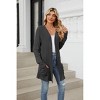 Women's Ribbed Long Sleeve Pocketed Casual Solid Color Open Front Cardigan for Daily Wear - 2 of 4