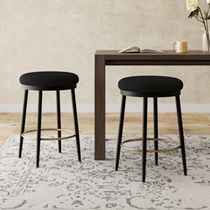 24.75'' Modern Counter Stools Set with Metal Frame and Footrest for Kitchen Island or Dining Room-3irtyhousy - 1 of 4