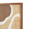 Olivia & May Set of 2 Wood Abstract Textured Wavy Wall Decors with White and Tan Accents Brown - 3 of 4