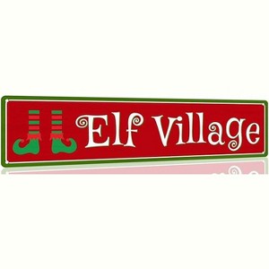 Lomsoe Christmas Village Metal Tin Sign Christmas Plaque Sign Vintage Wall Decoration Home Bar Kitchen Wall Art Sign 4x16 Inch Christmas Gift - 1 of 4