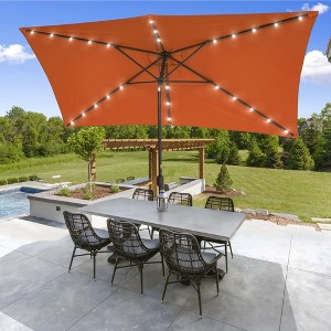 Sonkuki 10x6.5 ft LED Rectangular Patio Market Umbrella 3-Year-Non-Fading - 1 of 4
