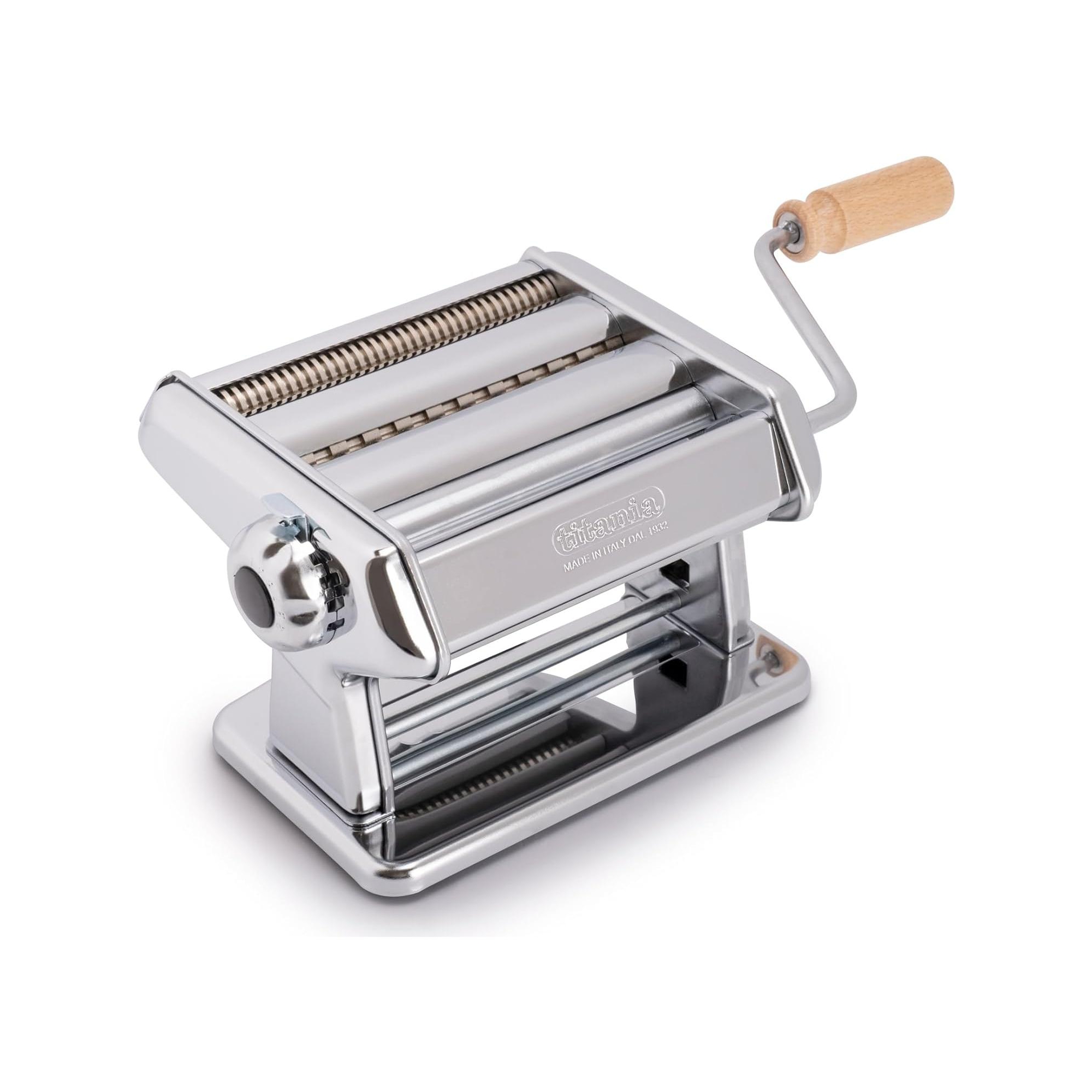 Imperia Titania Pasta Maker- Machine is 100% Made in Italy- Heavy Duty Steel Construction, Manual Roller for Lasagna, Fettuccine & More