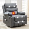 Electric Lift Recliner Chair - Massage & Heat, PU Leather w/Cup Holders & Storage, Big & Tall for Elderly - Metal Frame - 2 of 4
