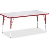 Jonti-Craft Berries Adult Height Color Edge Rectangle Table (30 x 60) in Red - 2 of 2