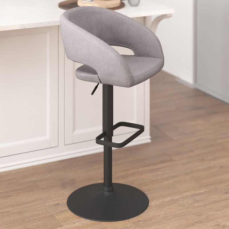 Flash Furniture Contemporary Vinyl Adjustable Height Barstool with Rounded Mid-Back, 6 of 13