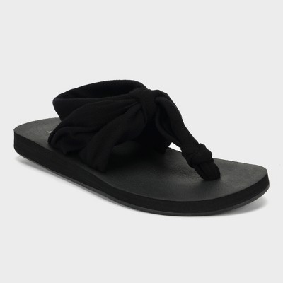 womens black thong sandals