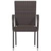 vidaXL Dining Chair Set of 4 Brown PE rattan, powder-coated steel - Brown 2 - 3 of 4