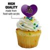 Whittier College Primary Logo Heart Love Cupcake Picks Toppers Decoration Set of 6 - image 3 of 4