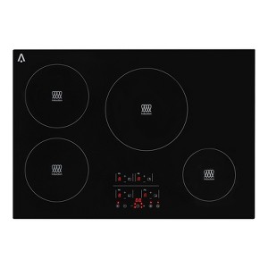 4 Burner Induction Cooktop, 30" 240V 7800W Electric Stovetop with Sensor Touch, Child Safety Lock & Timer, Crystal Glass Cooker, No Plug, Black - 1 of 4