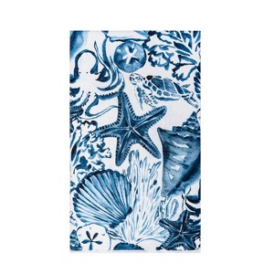 C&F Home Blue Coast Marine Abstract 100% Cotton Dishtowel - 1 of 2