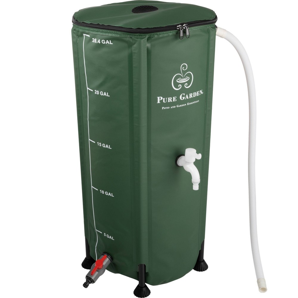 Photos - Garden & Outdoor Decoration Pure Garden 26.4gal Collapsible Rain Barrel with Volume Scale Mark