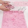 Super Absorbent Pink , 20x20/17x24/20x32 Luxury Shaggy Bathroom Rugs - 3 of 4