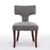 PAGED Mid Century Modern Dining Chairs Set of 2 Linen Upholstered Kitchen Chairs with Hardwood Frame and Copper Nails Around for Living Room - 3 of 4