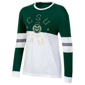 NCAA Colorado State Rams Women's Long Sleeve Color Block T-Shirt - 1 of 3