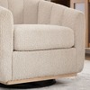 PAGED Swivel Accent Chair with Wood Frame, Tufted Pumpkin-Shape Armchair with Round Metal Base, Upholstered Barrel Chair for Living Room - 4 of 4