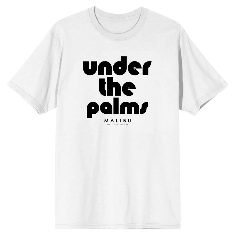 Under the Palms Malibu Men's White Short Sleeve Crew Neck Tee, 1 of 4