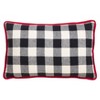 12"x20" Buffalo Plaid Joy Poly Filled Throw Pillow Black - Saro Lifestyle: Cotton Blend, Zippered, Indoor/Outdoor Use - 2 of 3