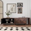 70"-90"Extendable TV Cabinet,Mid Century Lacquered And Real Wood Veneered Entertainment Center With Storage And Adjustable Shelves-Maison Boucle - 3 of 4