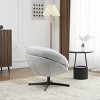 360°Swivel Chenille Accent Chair,Accent Chairs With Arms,Accent Chair With Faux Leather And Black Metal Base Frame -Maison Boucle‎ - 3 of 4