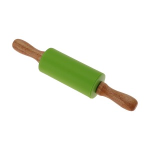 Unique Bargains Rolling Pin Small Silicone Solid Wood 1 Pc - 1 of 4