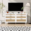 VYNXARIA 59" White Rattan Dresser with 6 Drawers for Stylish Storage in Bedroom & Living Room - 2 of 4