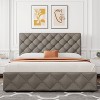 Homhougo Full Size Bed Frame with 4 Storage Drawers, Upholstered Platform Bed Frame with Adjustable Headboard, Diamond Stitched Button Tufted, Grey - 3 of 4