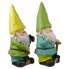 Northlight Set of 2 Green and Yellow Gnome Outdoor Garden Statues 12.25" - 4 of 4