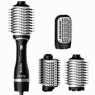 SKIMI Hair Dryer Brush, Black Blow Dryer Brush, Oval Barrel Hot Air Brush for Drying, Straightening, Curling, Blowout Hair Dryer Brush for Women