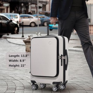 20-Inch Carry-On Luggage with USB Port, TSA Lock, Front Pocket, and 360° Spinner Wheels, Lightweight and Durable Suitcase for Easy Travel - 1 of 4