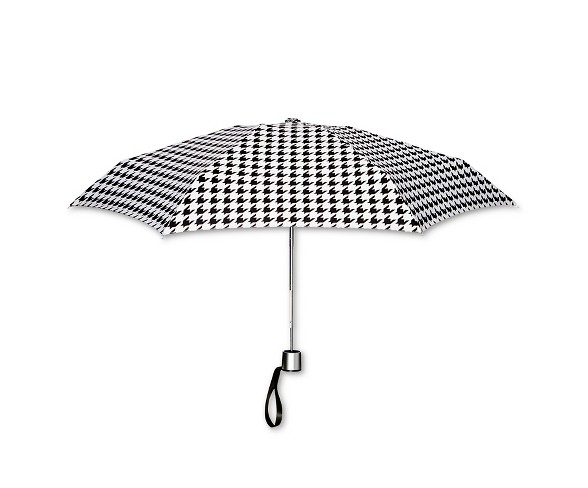 ShedRain Manual Compact Umbrella  - Black Houndstooth