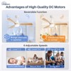 Sofucor 48 Inch Smart Ceiling Fan with Lights and Remote/APP Control Work with Alexa/Google Low Profile Ceiling Fan for Indoor Outdoor Bedroom - 3 of 4