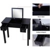 Acekool Vanity Table Set with Flip-Top Mirror, Removable Partition, 2 Drawers, Multi-Use Makeup Dressing Desk for Bedroom, Black, Mid Century Style - 4 of 4
