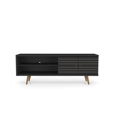 Liberty Modern 68'' Black Engineered Wood TV Stand with Cabinet
